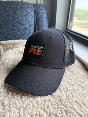 Timberland PRO Black Cap with Orange Logo